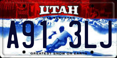 UT license plate A913LJ