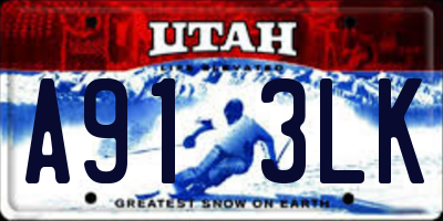 UT license plate A913LK