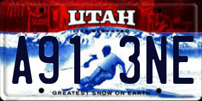 UT license plate A913NE