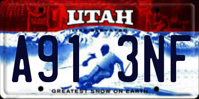 UT license plate A913NF