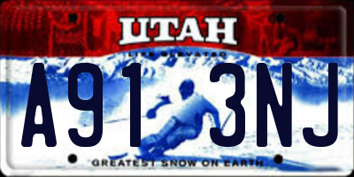 UT license plate A913NJ