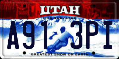 UT license plate A913PI
