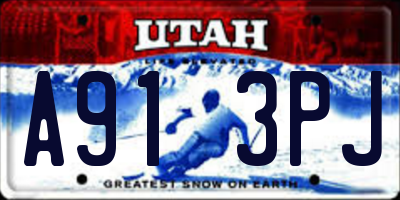 UT license plate A913PJ