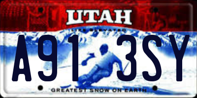 UT license plate A913SY