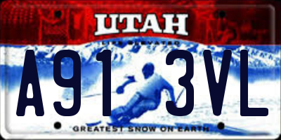 UT license plate A913VL