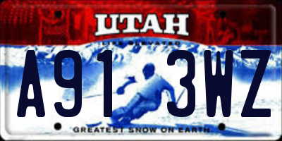 UT license plate A913WZ