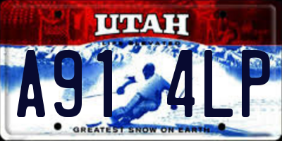 UT license plate A914LP