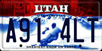 UT license plate A914LT