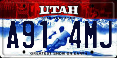 UT license plate A914MJ