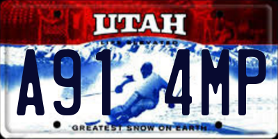 UT license plate A914MP
