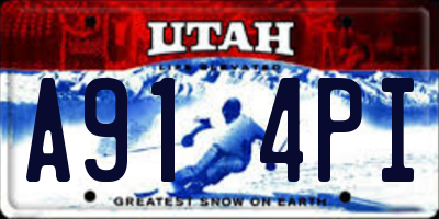 UT license plate A914PI