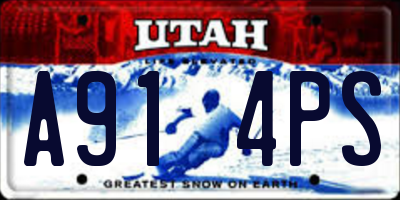 UT license plate A914PS