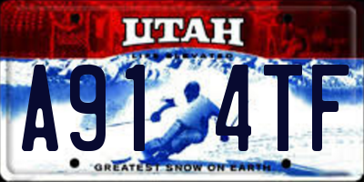 UT license plate A914TF