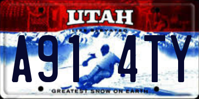 UT license plate A914TY