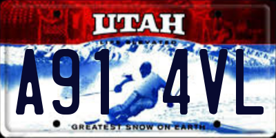 UT license plate A914VL