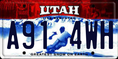 UT license plate A914WH