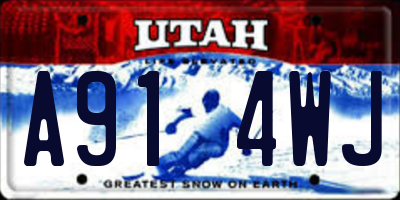 UT license plate A914WJ