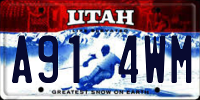 UT license plate A914WM