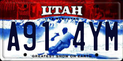 UT license plate A914YM