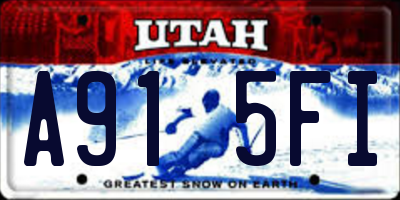 UT license plate A915FI