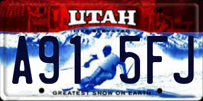 UT license plate A915FJ