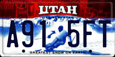 UT license plate A915FT