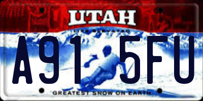 UT license plate A915FU