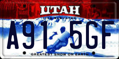 UT license plate A915GF