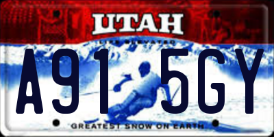 UT license plate A915GY