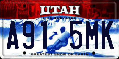 UT license plate A915MK