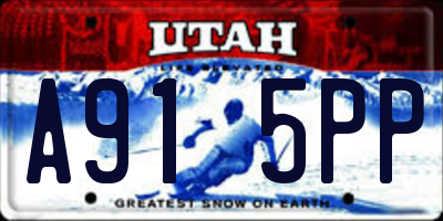 UT license plate A915PP