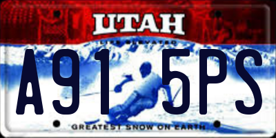 UT license plate A915PS