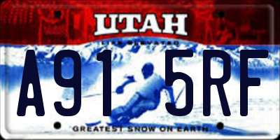UT license plate A915RF