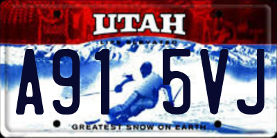 UT license plate A915VJ