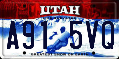 UT license plate A915VQ