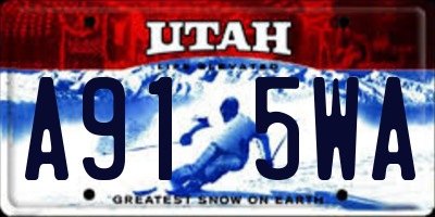 UT license plate A915WA