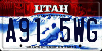 UT license plate A915WG