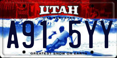 UT license plate A915YY