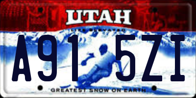 UT license plate A915ZI