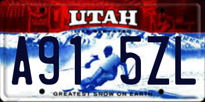 UT license plate A915ZL