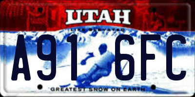 UT license plate A916FC