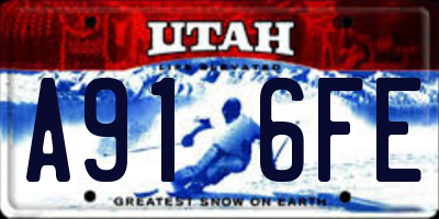 UT license plate A916FE