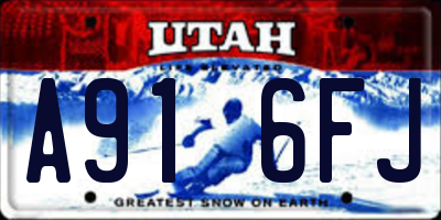 UT license plate A916FJ