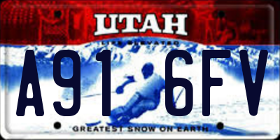 UT license plate A916FV