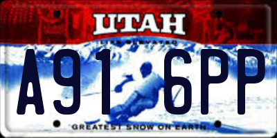 UT license plate A916PP