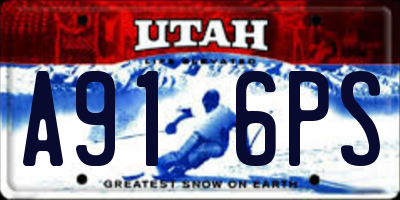 UT license plate A916PS