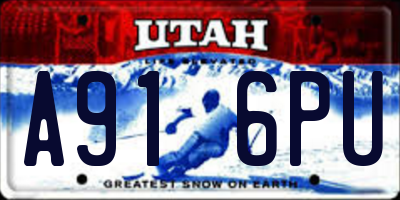 UT license plate A916PU