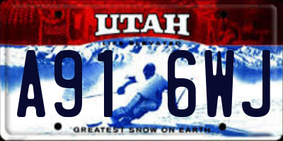 UT license plate A916WJ