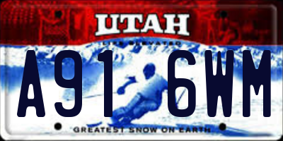 UT license plate A916WM