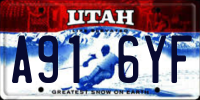 UT license plate A916YF
